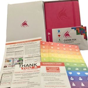 NIB! 2 Piece Set ❣️ Clever Fox Non Dated Planner w/ Sticker Book 1500 Sticker